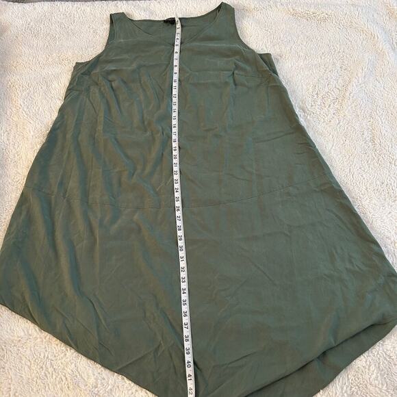 EILEEN FISHER Asymmetrical Shift Maxi Dress Plus XL Green Lagenlook Beach $238 - Picture 2 of 6